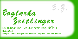 boglarka zeitlinger business card